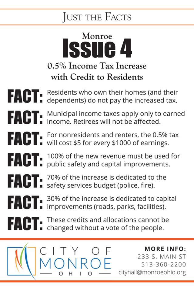 Issue 4 Monroe .5 Tax Increase The Voice of Monroe, Ohio